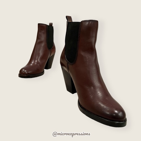 Frye Tate Chelsea Brown Genuine Leather Moto Gore Stretch Fall/Spring Ankle Boot - Picture 12 of 13